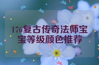 176复古传奇法师宝宝等级颜色推荐