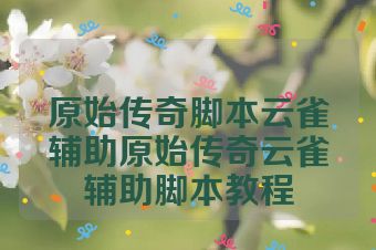 原始传奇脚本云雀辅助原始传奇云雀辅助脚本教程