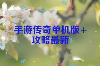 手游传奇单机版+攻略最新