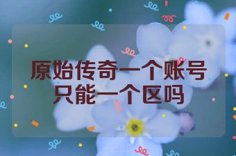 原始传奇一个账号只能一个区吗
