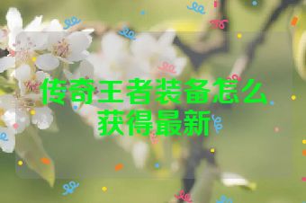 传奇王者装备怎么获得最新