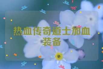 热血传奇道士加血装备