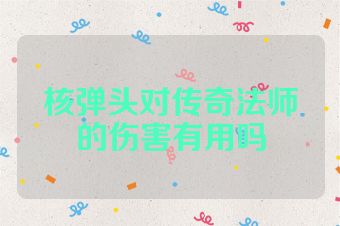 核弹头对传奇法师的伤害有用吗
