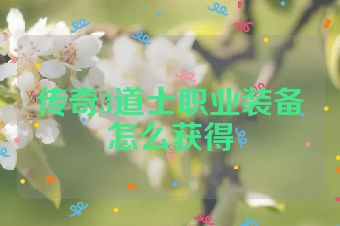 传奇3道士职业装备怎么获得