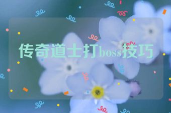 传奇道士打boss技巧