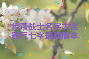 传奇战士名字大全霸气七字最新版本