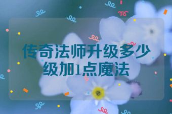 传奇法师升级多少级加1点魔法