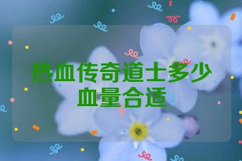 热血传奇道士多少血量合适