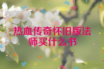 热血传奇怀旧版法师买什么书