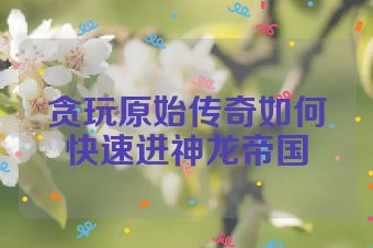 贪玩原始传奇如何快速进神龙帝国