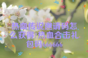 热血传说邀请码怎么获得?热血合击礼包码666666