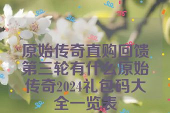 原始传奇直购回馈第三轮有什么原始传奇2024礼包码大全一览表