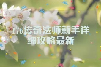 176传奇法师新手详细攻略最新
