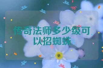 传奇法师多少级可以招蜘蛛