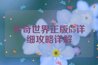 传奇世界正版h5详细攻略详解