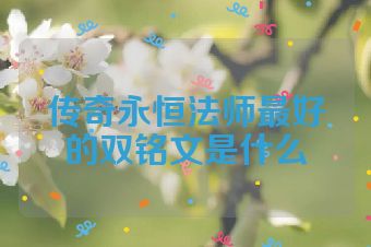 传奇永恒法师最好的双铭文是什么
