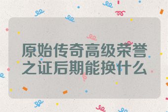 原始传奇高级荣誉之证后期能换什么