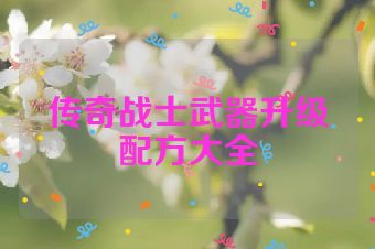 传奇战士武器升级配方大全