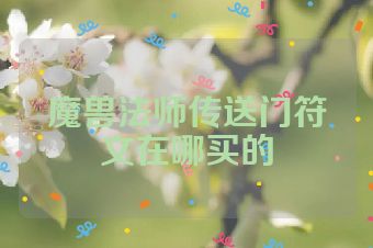 魔兽法师传送门符文在哪买的