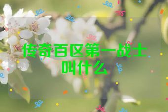 传奇百区第一战士叫什么