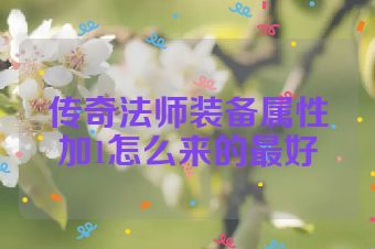 传奇法师装备属性加1怎么来的最好
