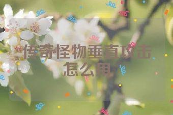 传奇怪物垂直攻击怎么用