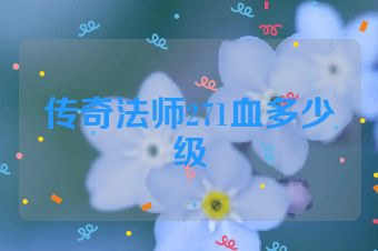 传奇法师271血多少级