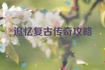 追忆复古传奇攻略