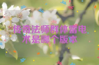 传奇法师群体雷电术是哪个版本