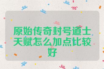 原始传奇封号道士天赋怎么加点比较好