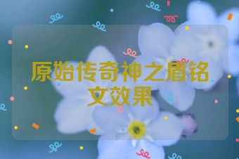 原始传奇神之盾铭文效果