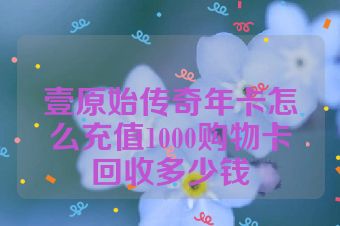壹原始传奇年卡怎么充值1000购物卡回收多少钱