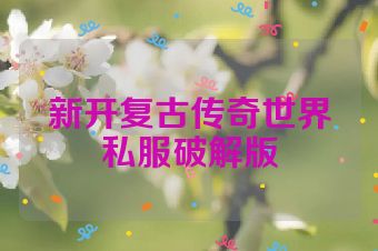 新开复古传奇世界私服破解版