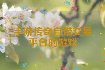 手游传奇自带交易平台的游戏
