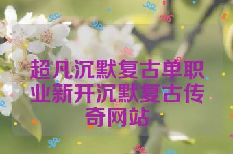 超凡沉默复古单职业新开沉默复古传奇网站