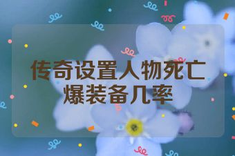 传奇设置人物死亡爆装备几率