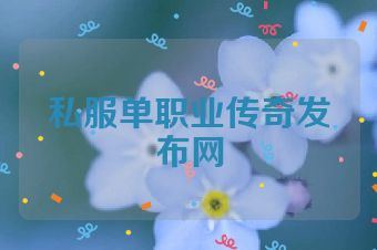 私服单职业传奇发布网
