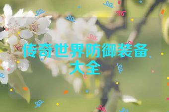 传奇世界防御装备大全