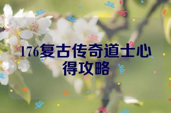 176复古传奇道士心得攻略