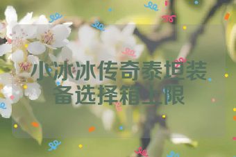 小冰冰传奇泰坦装备选择箱上限