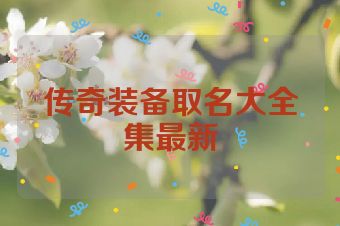 传奇装备取名大全集最新