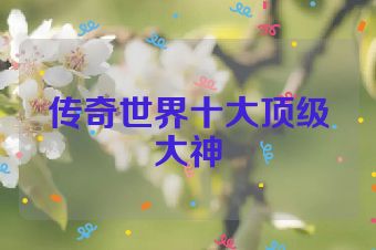 传奇世界十大顶级大神