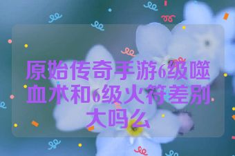 原始传奇手游6级噬血术和6级火符差别大吗么
