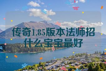 传奇1.85版本法师招什么宝宝最好