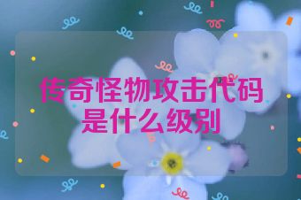传奇怪物攻击代码是什么级别
