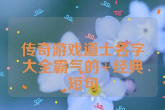 传奇游戏道士名字大全霸气的+经典短句