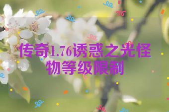 传奇1.76诱惑之光怪物等级限制