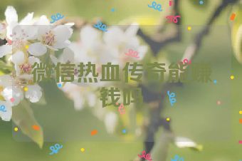 微信热血传奇能赚钱吗