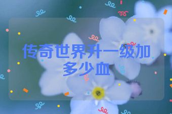 传奇世界升一级加多少血