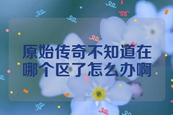 原始传奇不知道在哪个区了怎么办啊